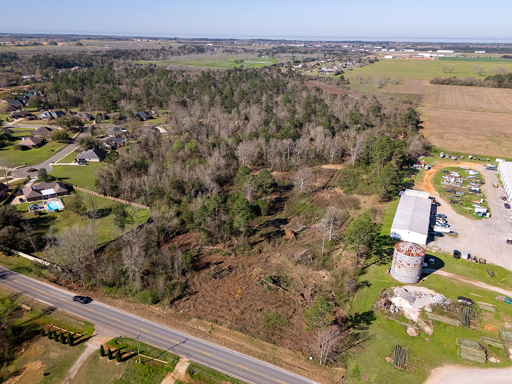 Aerial view of an H&W Services site development project